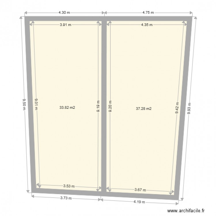 Toit  avant travaux. Plan de 0 pièce et 0 m2