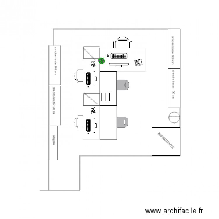 bureau vide. Plan de 0 pièce et 0 m2