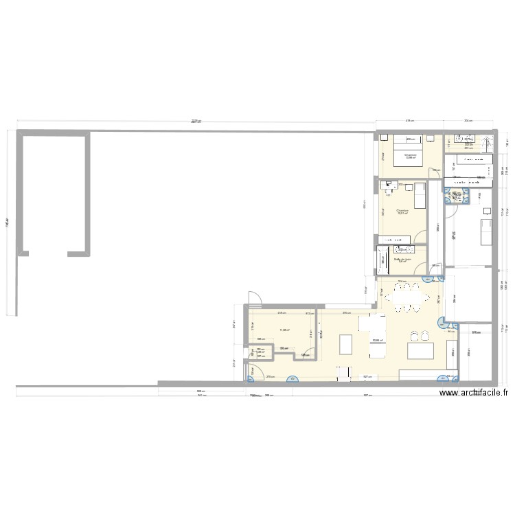 PLAN MARSILLY 3. Plan de 8 pièces et 99 m2