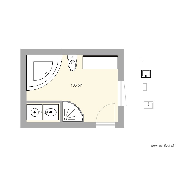 Salle De Bain 3 - Plan Dessiné Par Cocoline