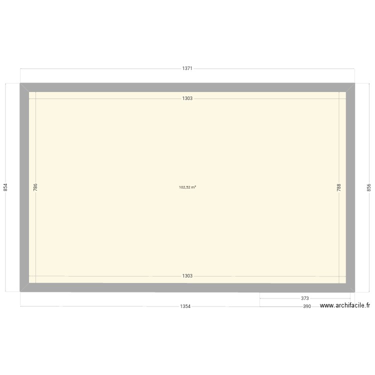 Aba. Plan de 1 pièce et 103 m2