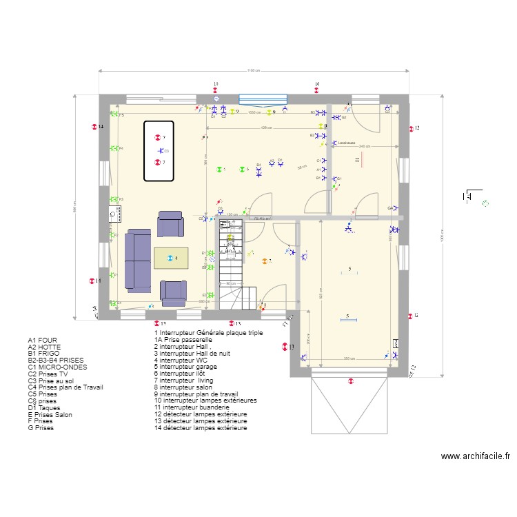 Plan électrique rdc. Plan de 0 pièce et 0 m2