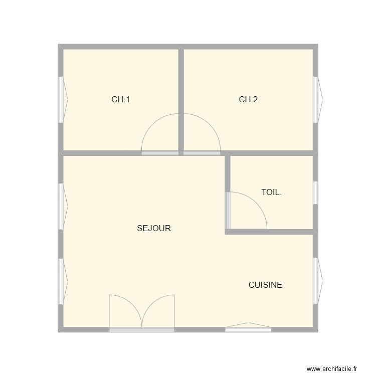 MAISON PACO. Plan de 4 pièces et 31 m2