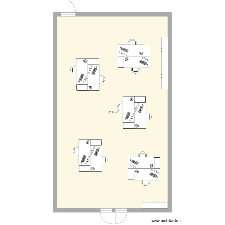 Open Space Quimper. Plan de 1 pièce et 101 m2