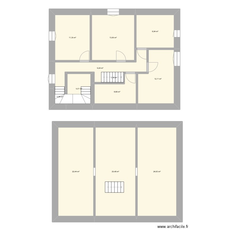 RM R+1. Plan de 12 pièces et 142 m2