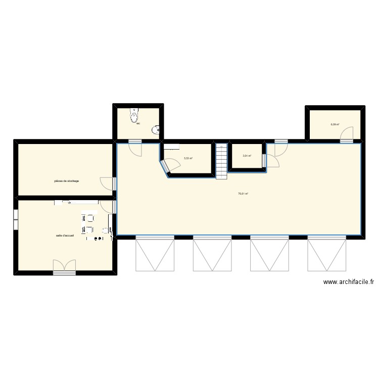 bureau rta. Plan de 7 pièces et 143 m2