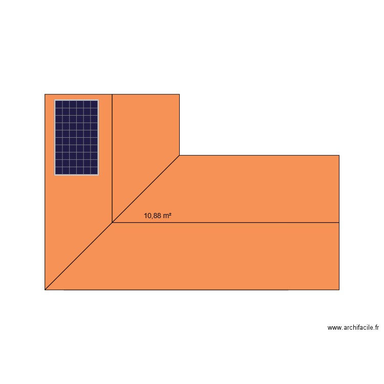 maison en L2. Plan de 1 pièce et 11 m2