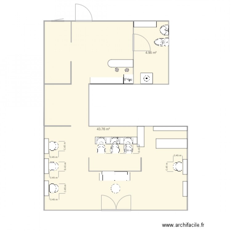 plan du salon de coiffure . Plan de 0 pièce et 0 m2