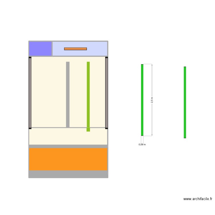 CHEVRERIE. Plan de 5 pièces et 11 m2