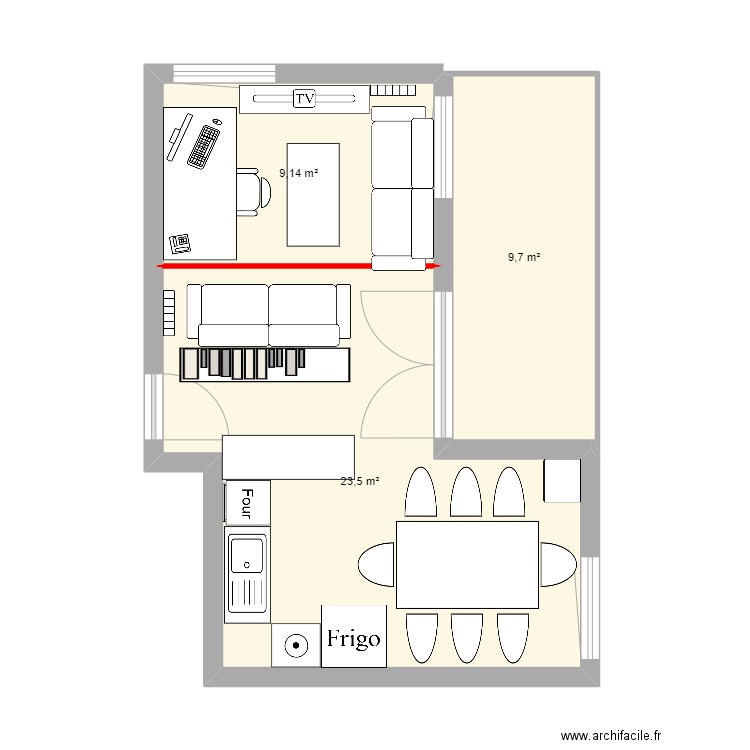 salonCuisine. Plan de 0 pièce et 0 m2