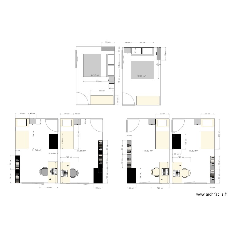 Chambres. Plan de 0 pièce et 0 m2