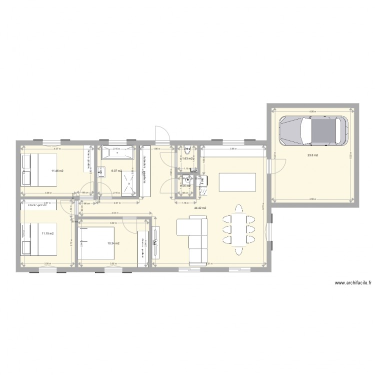 PLAN MAISON PLAIN PIED. Plan de 0 pièce et 0 m2