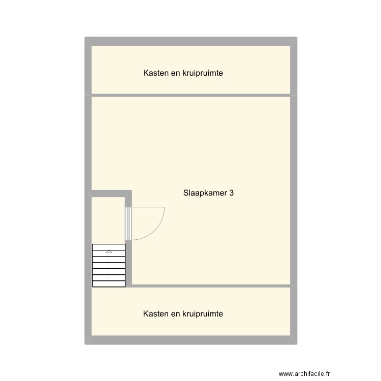 Oudenaardsesteenweg 187 zolderverdieping. Plan de 3 pièces et 33 m2