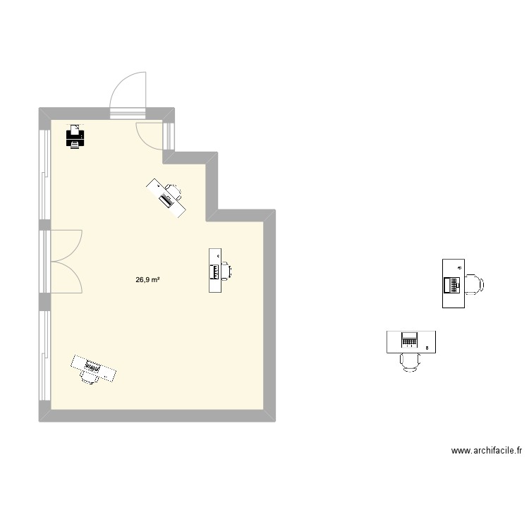 bureau IMMÖÖ. Plan de 1 pièce et 27 m2