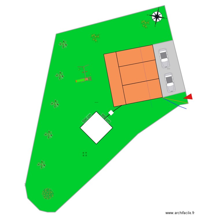 Plan de masse 1. Plan de 2 pièces et 858 m2