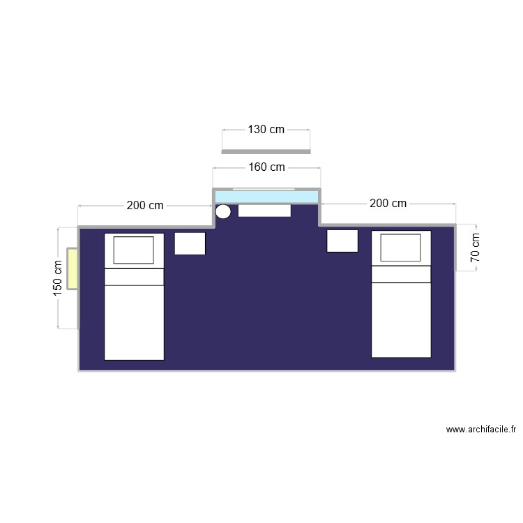 ALMD 8F. Plan de 3 pièces et 13 m2