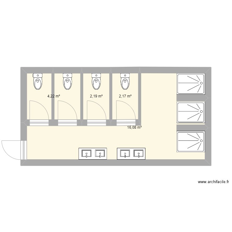 vestiaire. Plan de 0 pièce et 0 m2