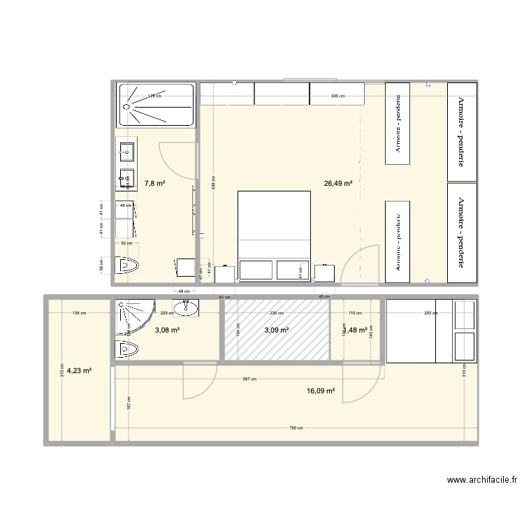 NC_M_batmon2. Plan de 7 pièces et 62 m2