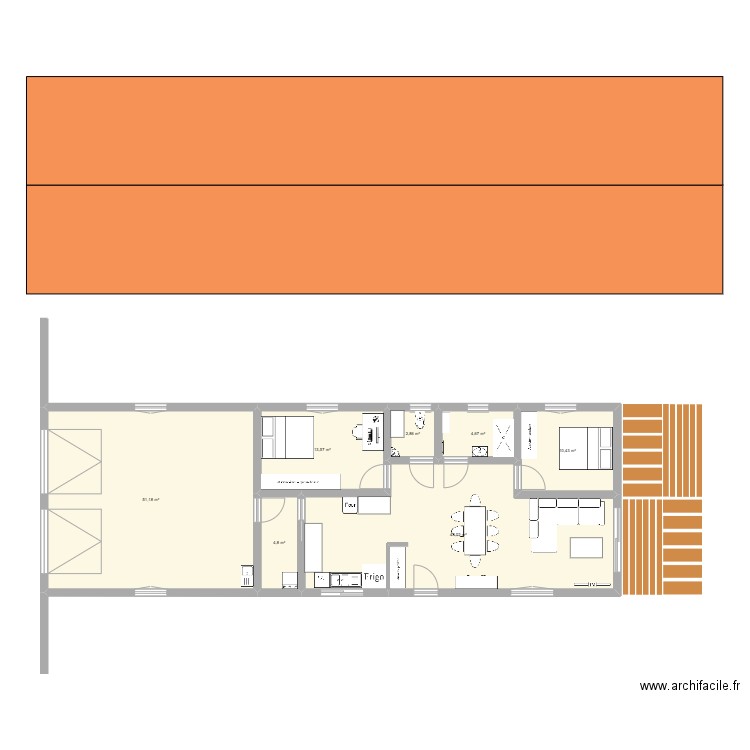 PLAN 7M. Plan de 7 pièces et 133 m2