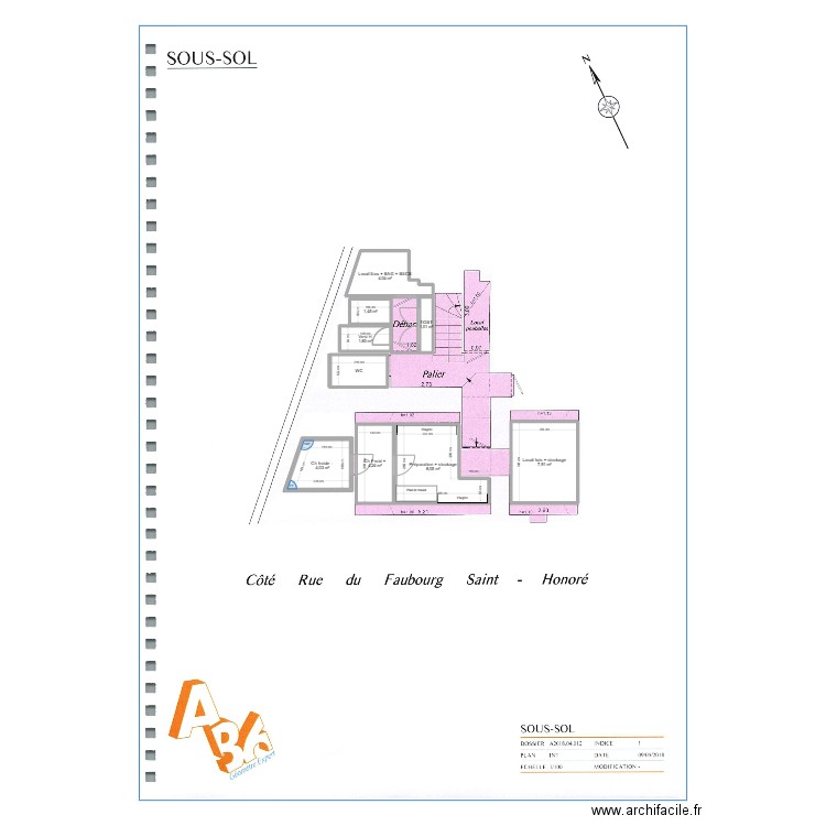 20250116_Bao_Ternes_Zoning aménagement SSol. Plan de 9 pièces et 35 m2