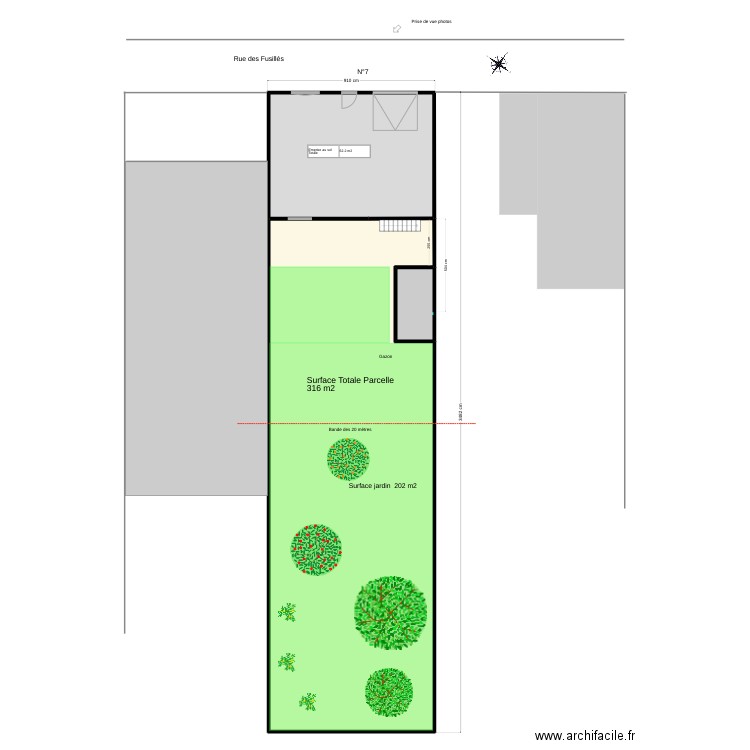 Plan de masse 1. Plan de 3 pièces et 306 m2