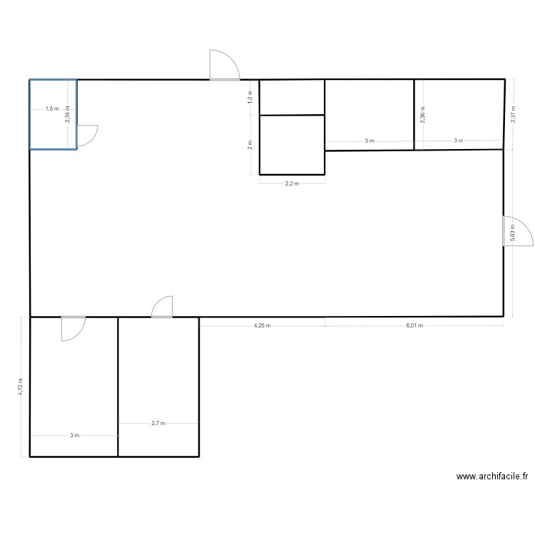 Tanneries. Plan de 6 pièces et 52 m2