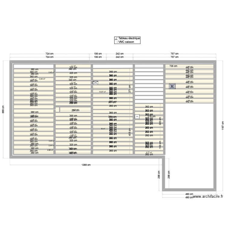 CHALET_ARFEUILLE_COMBLES_VMC_20250222_2. Plan de 43 pièces et 99 m2