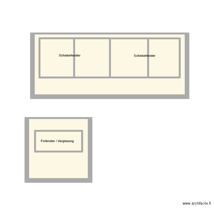 Terrasse fenêtres. Plan de 4 pièces et 20 m2