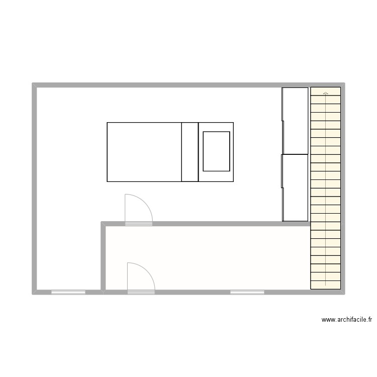 institut travaux. Plan de 2 pièces et 51 m2