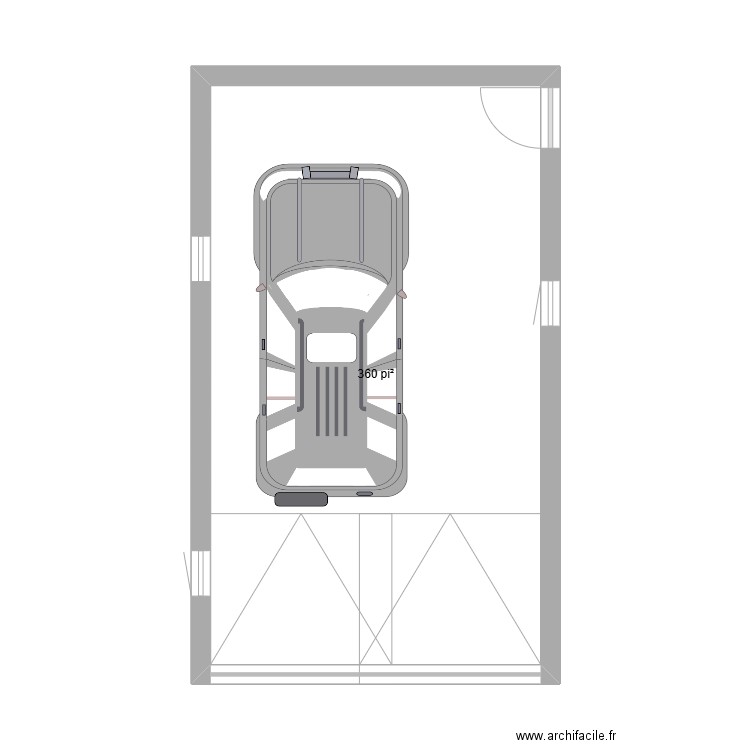 garage. Plan de 1 pièce et 33 m2