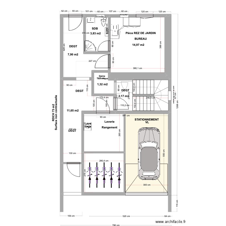 21 bis Plaine RDCH V1 Etudiant 06-2024. Plan de 11 pièces et 81 m2