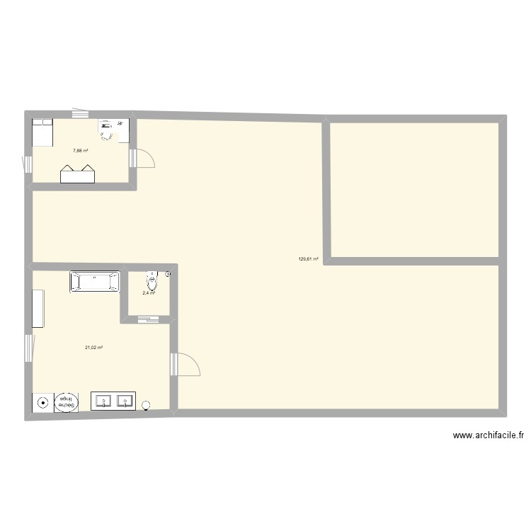 creer mon appartement . Plan de 4 pièces et 161 m2