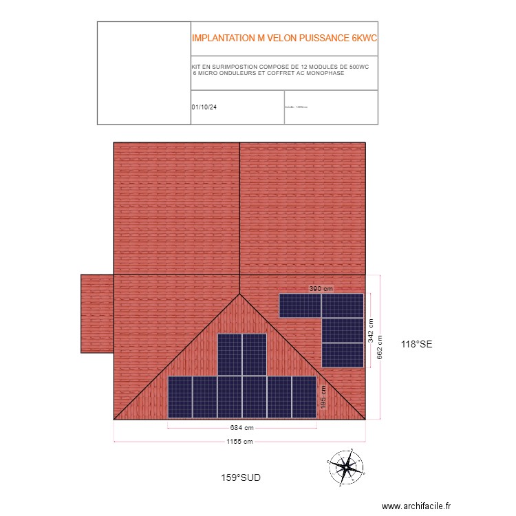 VELON 6KW IMPLANTATION PAYSAGE. Plan de 0 pièce et 0 m2