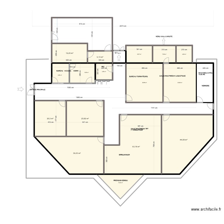 St Martin de Valgagues Tertiaire 1. Plan de 16 pièces et 294 m2