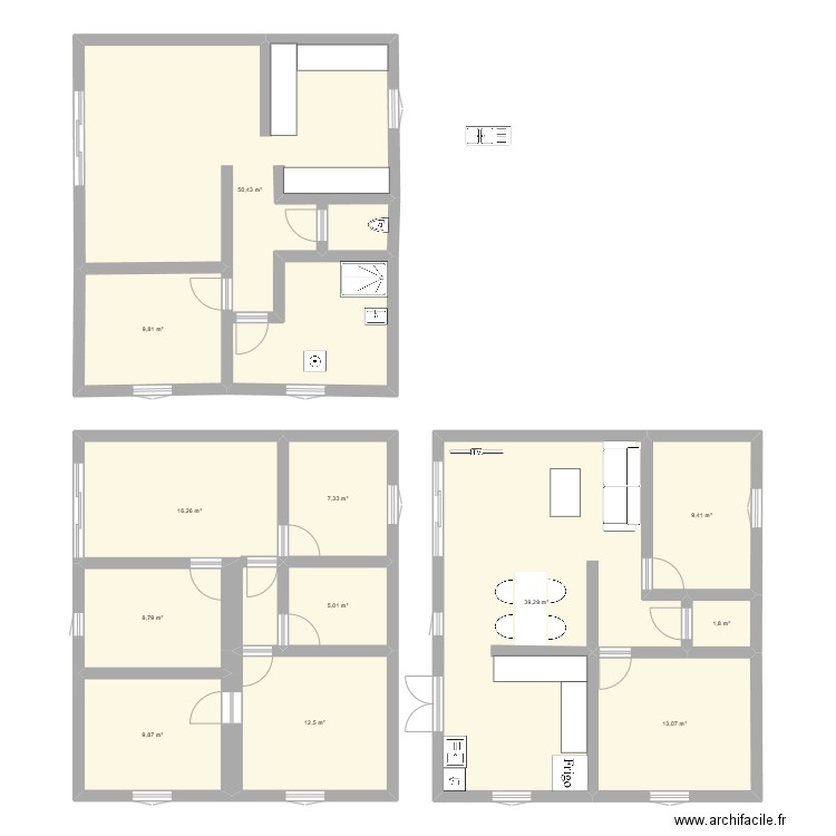 didier. Plan de 12 pièces et 184 m2