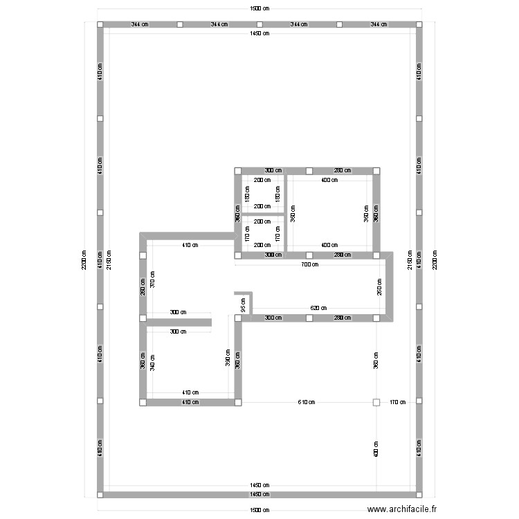 HHH. Plan de 5 pièces et 381 m2