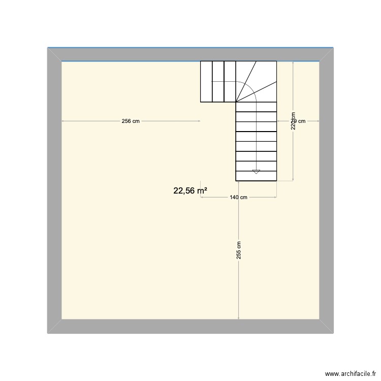 projet 22. Plan de 1 pièce et 23 m2