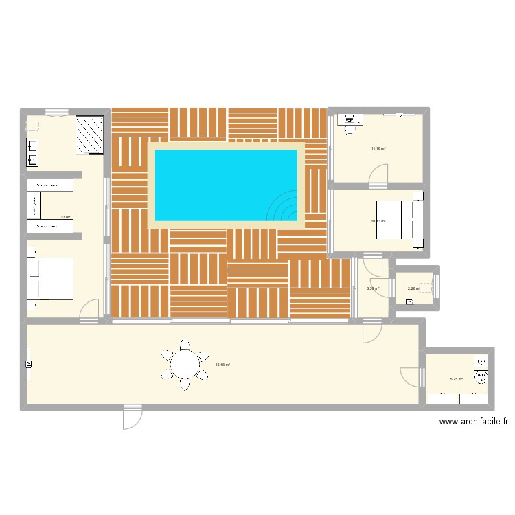 Ssss. Plan de 7 pièces et 116 m2