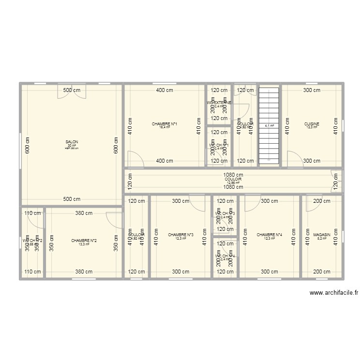 Plan_na2020. Plan de 16 pièces et 145 m2