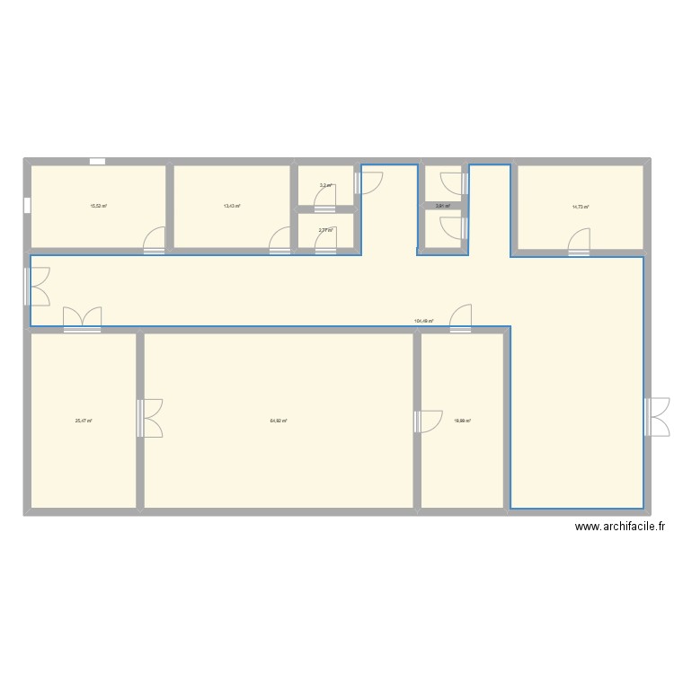 fromagerie . Plan de 10 pièces et 268 m2