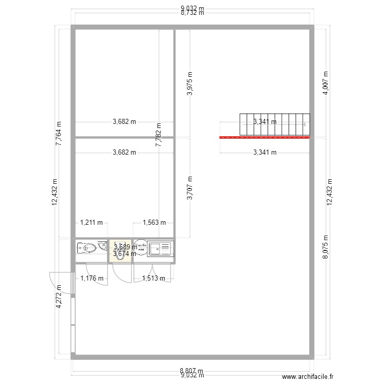 NVL SISTERON. Plan de 1 pièce et 1 m2