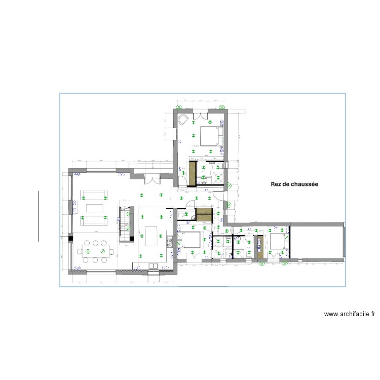 bastide bleue rdc. Plan de 0 pièce et 0 m2