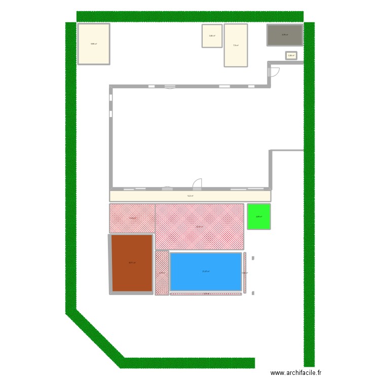 lot 4. Plan de 14 pièces et 137 m2