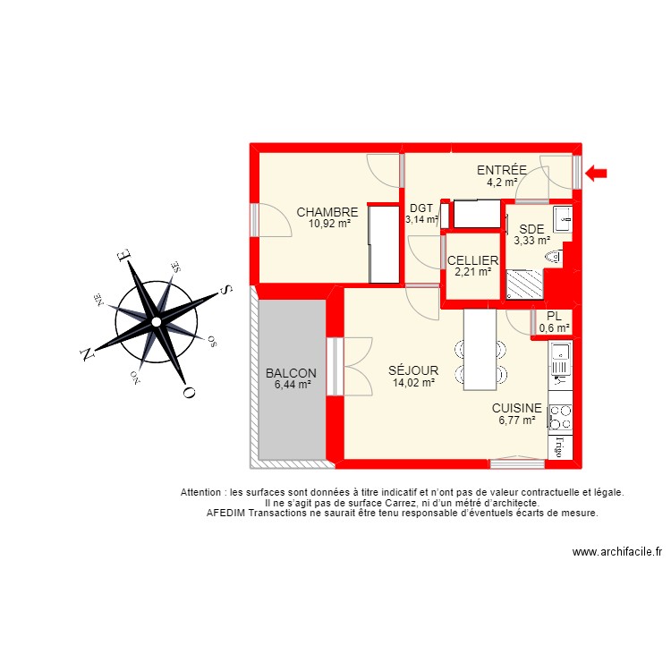 BI 22433 - . Plan de 12 pièces et 67 m2