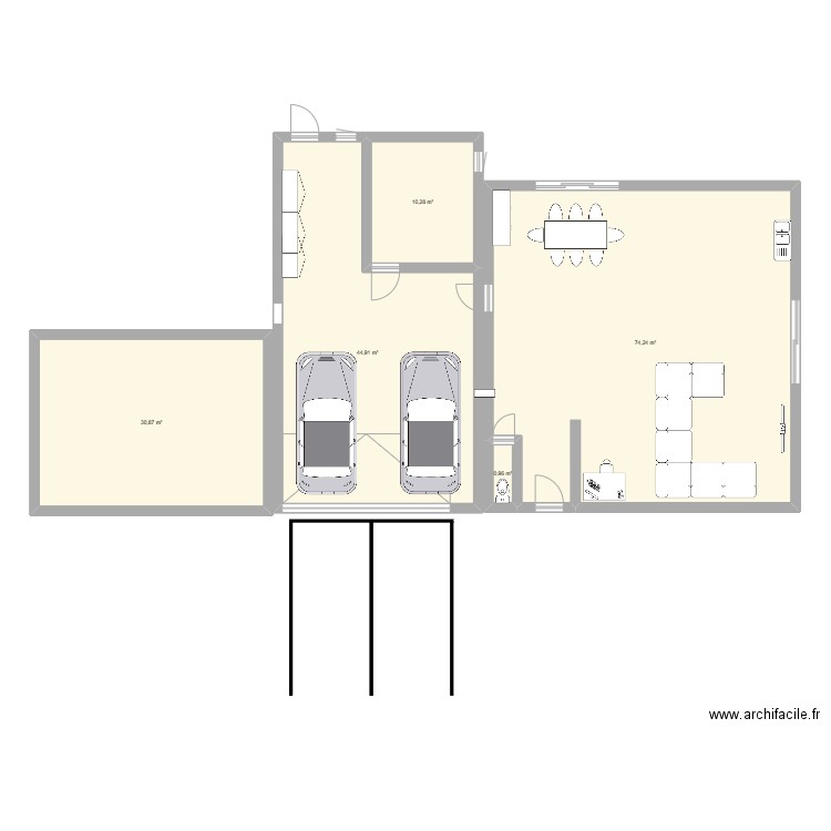 Maison. Plan de 5 pièces et 161 m2