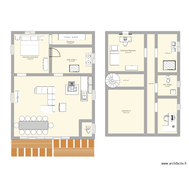 Maison projet 2025. Plan de 12 pièces et 126 m2