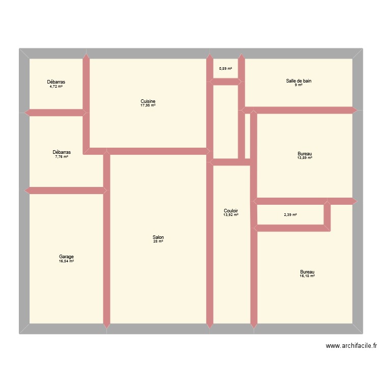 Farciennes. Plan de 11 pièces et 131 m2