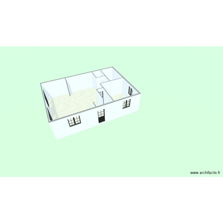 projet A 70m² RDC. Plan de 4 pièces et 68 m2