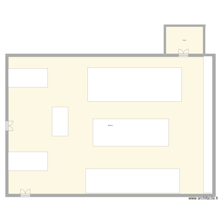 Lidl. Plan de 2 pièces et 609 m2