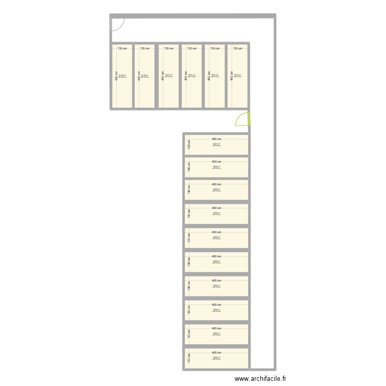 volières. Plan de 16 pièces et 83 m2